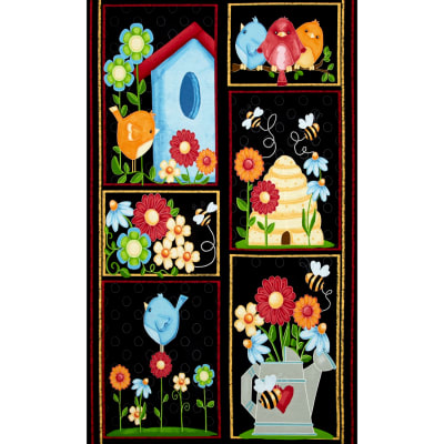 Bird-n-bees 23" x 42" Panel, Henry Glass, 6490P-99
