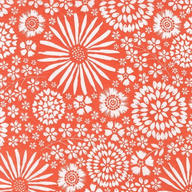 Coral Orange Floral Pop Silky soft 108" fabric, Michael Miller, WBP7405-Cora-D