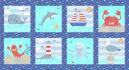 Sail Away 24" block panel by Clothworks , Y2149-31