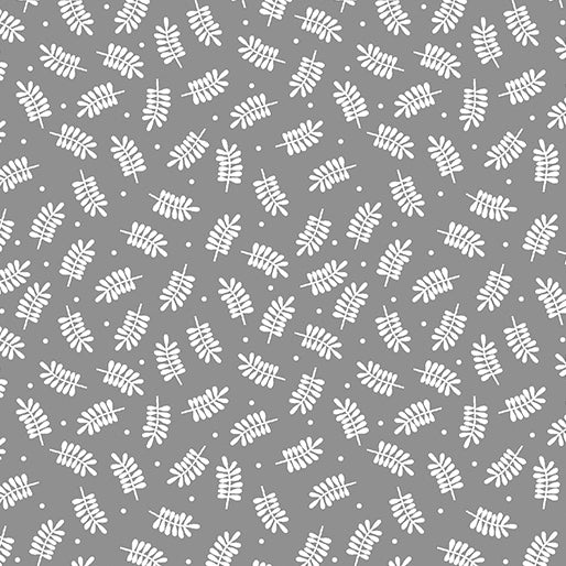 Gray Leaf 44" fabric by Benartex, 13210-11, Playhouse Pals