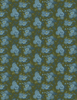 Green Roses 44" fabric by Wilmington, 1803-98709-747, Rainbow Sampler