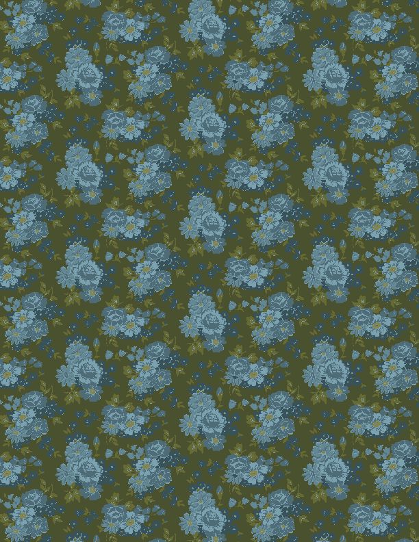 Green Roses 44" fabric by Wilmington, 1803-98709-747, Rainbow Sampler