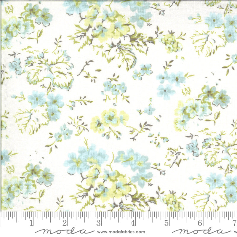 Floral Linen White 44" fabric by Moda, 18700 11, Dover