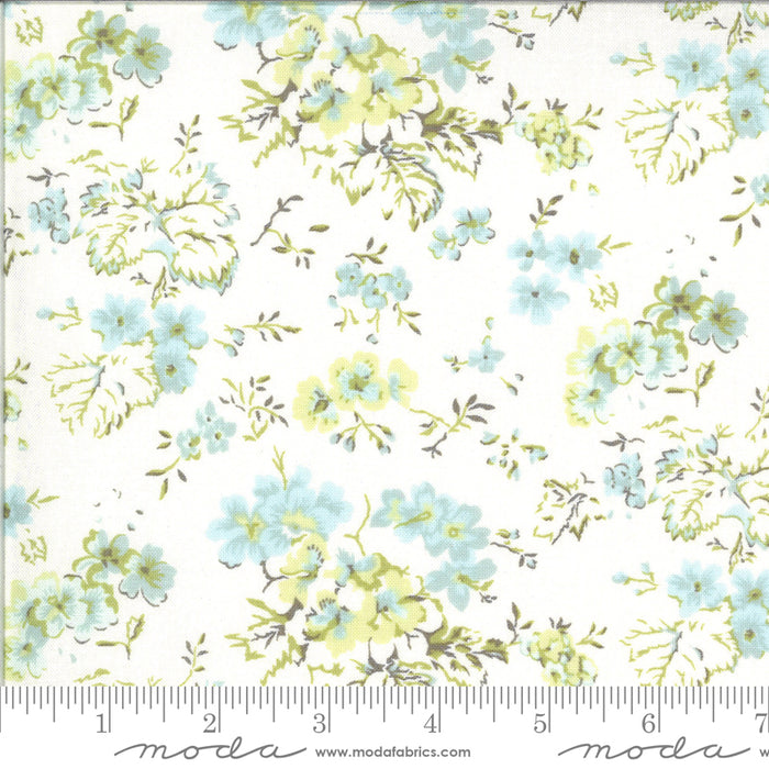 Floral Linen White 44" fabric by Moda, 18700 11, Dover