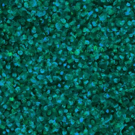 Teal Ocean Dabble Paint Drops 118" fabric by Oasis Fabrics, 18-64510