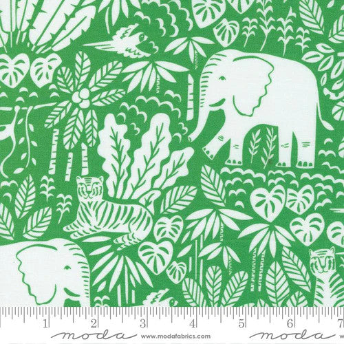Novelty Elephants & Animals 44" fabric by Moda, 20785 20, Jungle Paradise