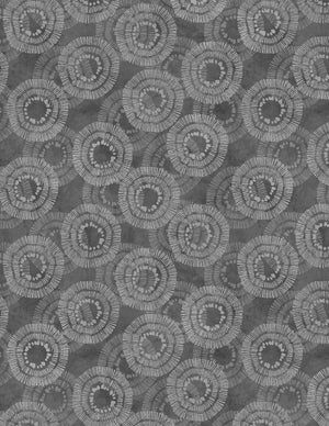 Gray Circle Burst 108" fabric by Wilmington, 2122-910