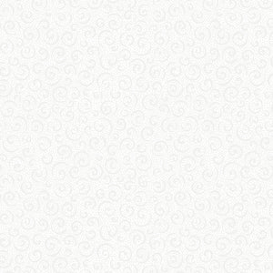 White Curly Cue tone on tone 44" fabric by Quilting Treasures, 21517-Z, Quilting Illusions