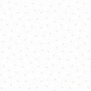 White Paisley 44" fabric by Quilting Treasures, 21519-Z, tone-on-tone white, Quilting Illusions