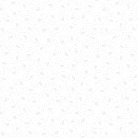 White Paisley 44" fabric by Quilting Treasures, 21519-Z, tone-on-tone white, Quilting Illusions