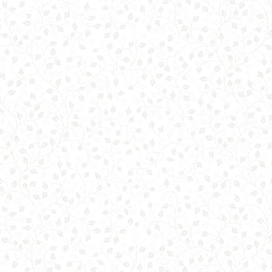 White Leaf Vine 44" fabric by Quilting Treasures, 21520-Z, tone on tone, Quilting Illusions