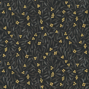 Holiday Flourish Festive Finery Black metallic 44" fabric by Kaufman, SRKM-22293-2