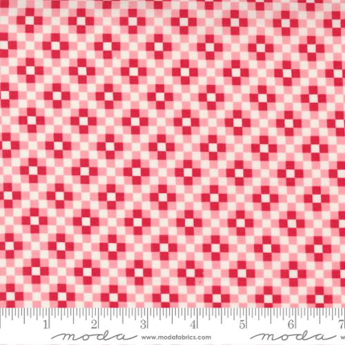 Cherry Red Love Lily 44" fabric by Moda, 24114 12, Rising Sun Check Blender