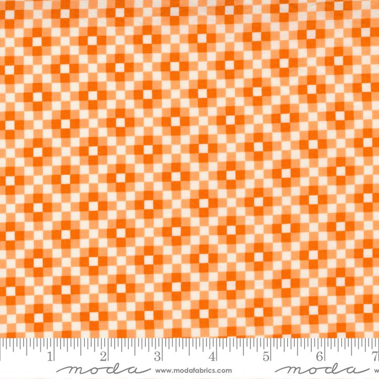 Orange Blossom Love Lily 44" fabric by Moda, 24114 14, Rising Sun Check Blender