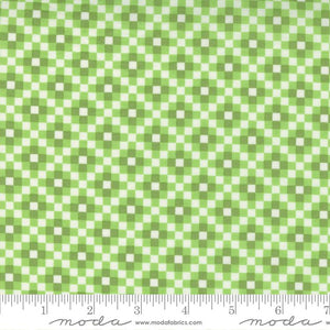 Kiwi Green Love Lily 44" fabric by Moda, 24114 16, Rising Sun Check Blender