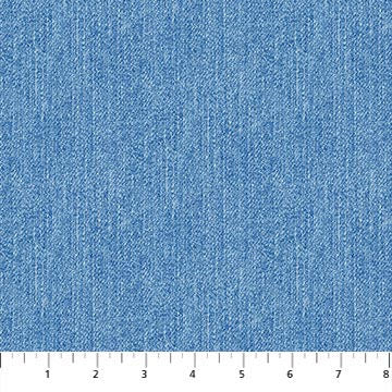 Blue Classic Denim 44" fabric by Northcott, 24331-42, Singin' the Blues