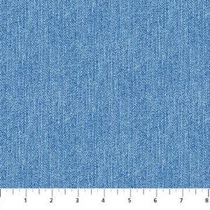 Blue Classic Denim 44" fabric by Northcott, 24331-42, Singin' the Blues