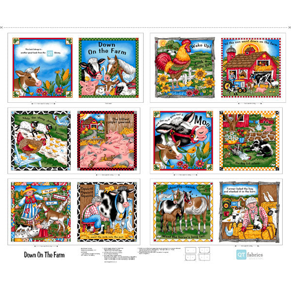 Down on the Farm book panel (36" x 44") by Quilting Treasures, 26764-X