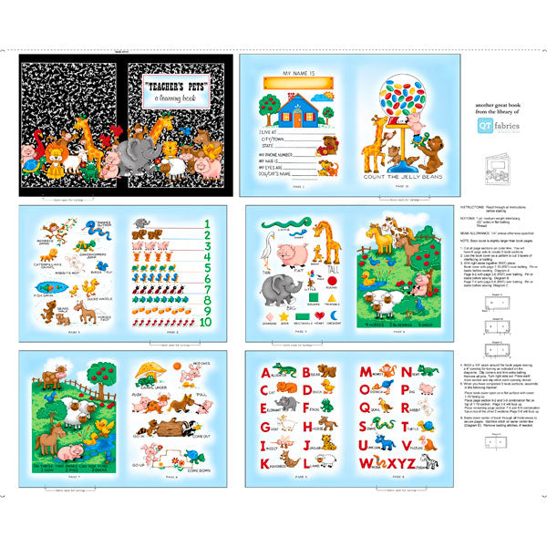 A Teachers Pet, childrens book panel by Quilting Treasures, 27254-X