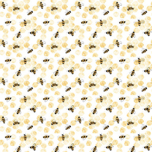 Ivory Bees 44" fabric by Blank Quilting, B2849-41, Royal Jelly