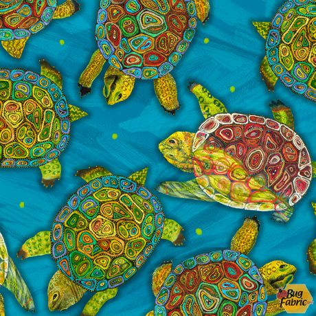 Mosaic Turtles 44" fabric by Quilting Treasures, 29088-B