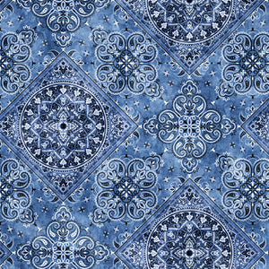 Blue Bandana 108" fabric by Quilting Treasures, 29256-B, Got your Back