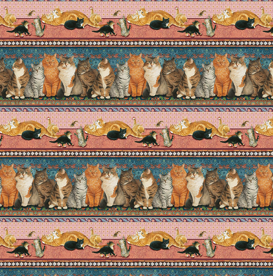 Cat Stripe 44" fabric by Blank Quilting, 2974 22, Sophisti-Cats
