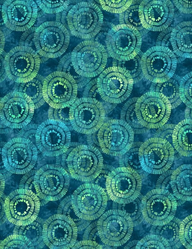 Teal Circle Burst 108" fabric by Wilmington,  2122-754