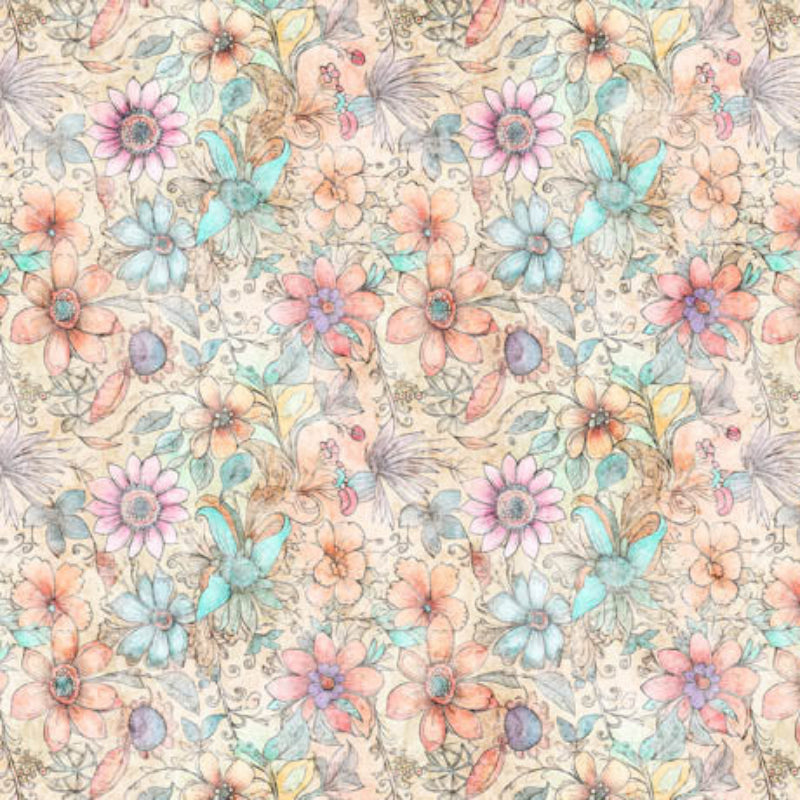 Enchanted Fairy Flowers 108" fabric by Quilting Treasures, 30762-X