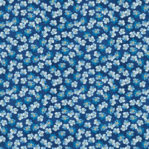 Dark Blue Small Floral 44" fabric by Wilmington, 33903-448, Blue Harmony