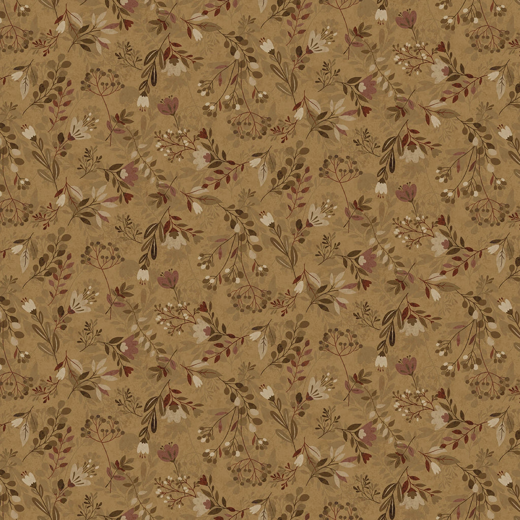 Caramel / Black Meadow 108" fabric by Henry Glass, 3560W-39