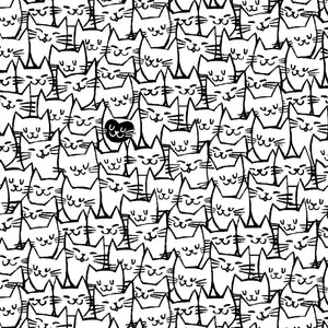 White Packed Cats 108" fabric by Windham, 51120-1