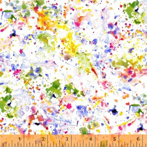 White Paint Splatter 108" fabric by Windham, 51537-1, Splotch