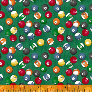 Pool Table Balls 44" fabric by Windham, 52412-3
