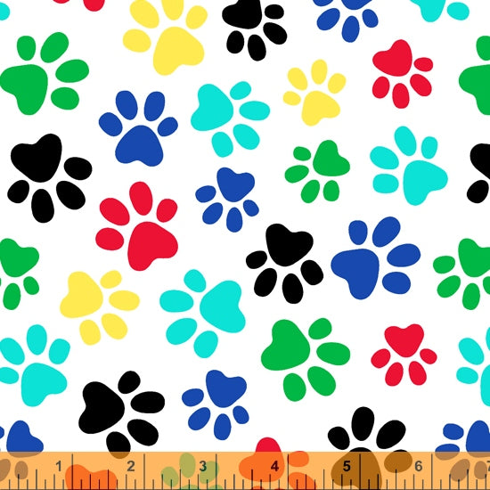 White Paw Prints 108" fabric by Windham, 52476-2