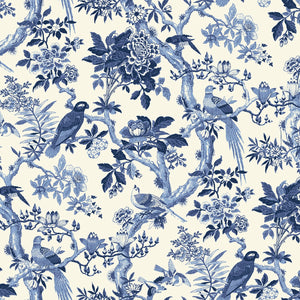 Porcelain Blue Bird Art 108" fabric by Windham, 54286-1DES