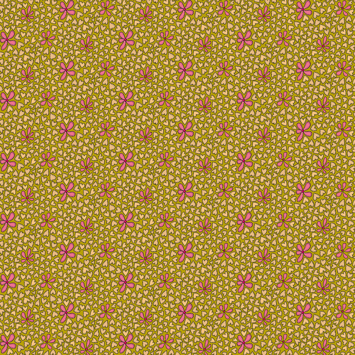 Mustard Dazzle Flowers 44" fabric by Windham, 54304D-7, Twillight