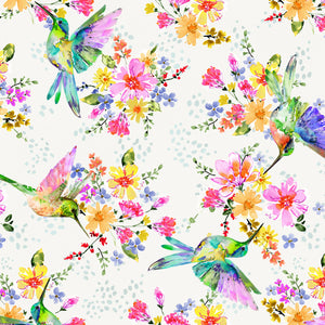 Ivory Hummingbirds 108" fabric by Windham, 54323W-1, Pretty Pollinators