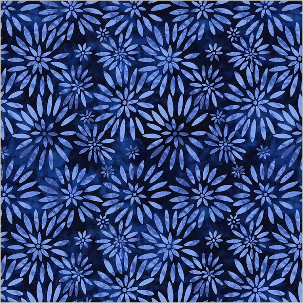 Indigo Twinkling Daisies 108" fabric by Windham, Jacqueline de Jonge, 55108DW-1DES