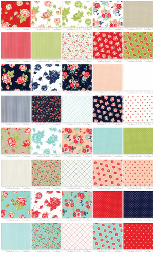 Smitten Layer Cake (10" squares) by Moda, 55170LC, Colorful Floral
