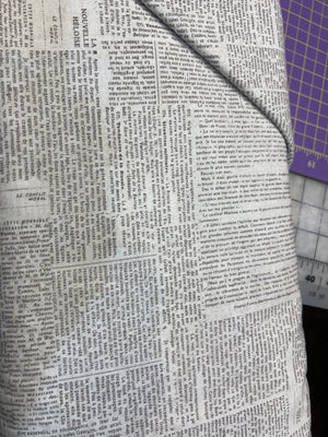 Newsprint Text Got Your Back 108" fabric by Moda,  11132 14