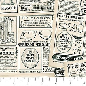 Natures Calling Newspaper 44" fabric by Northcott, 24036-12