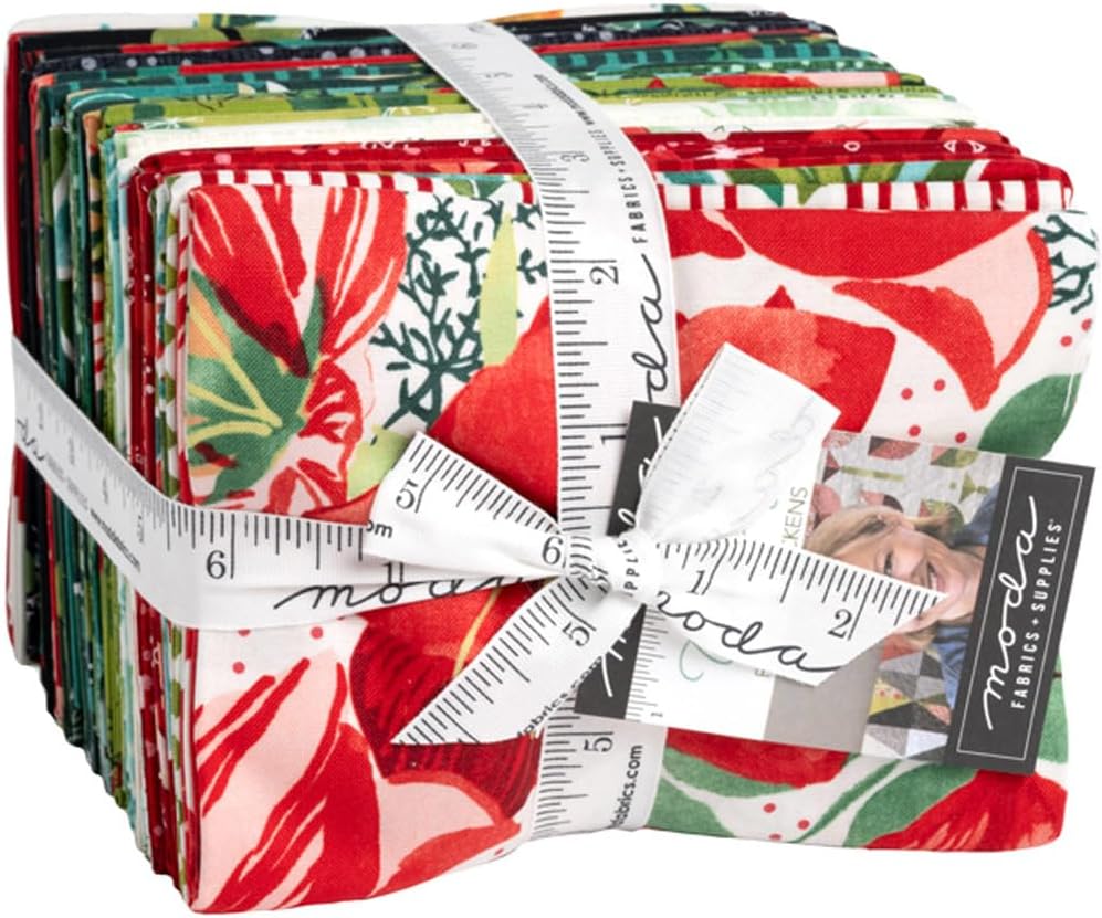 Winterly birds and flowers FQB (29 pcs) by Moda, Robin Pickens, 48760AB