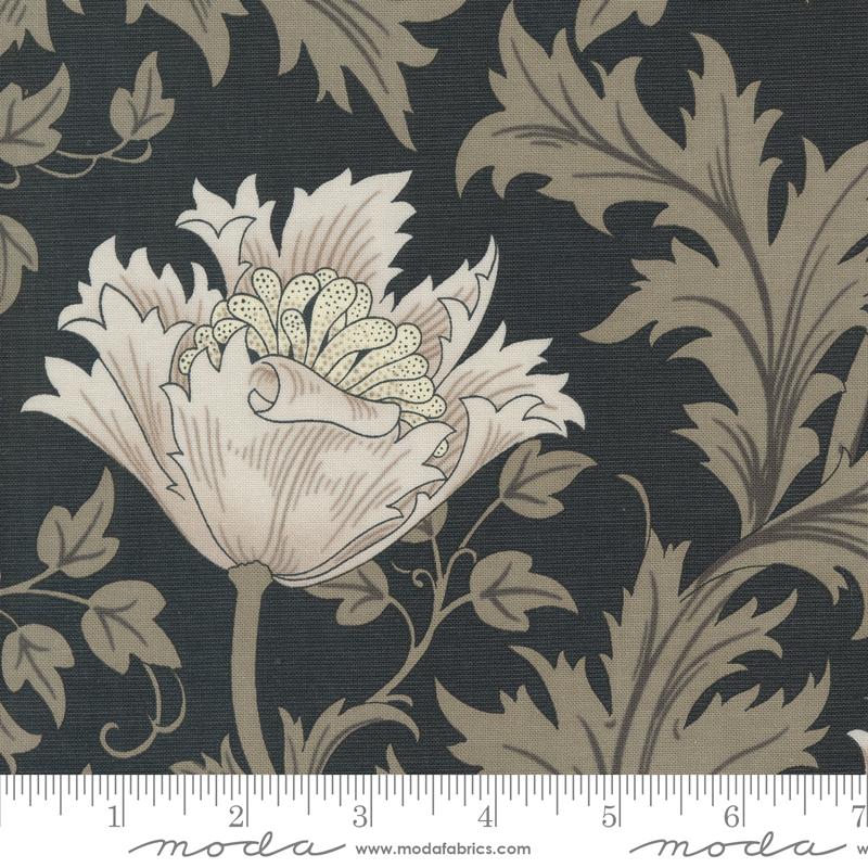 Ebony Suite Floral 44" fabric by Moda, 8380 17, William Morris