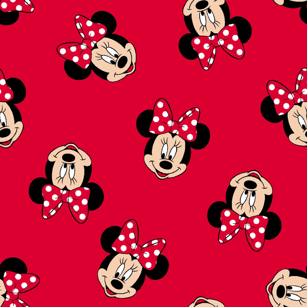 Minnie Red Head Toss 44" fabric by Springs Creative, Licensed Product
