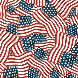 American Flags 108" fabric by Wilmington, 6631-234, Founding Glory