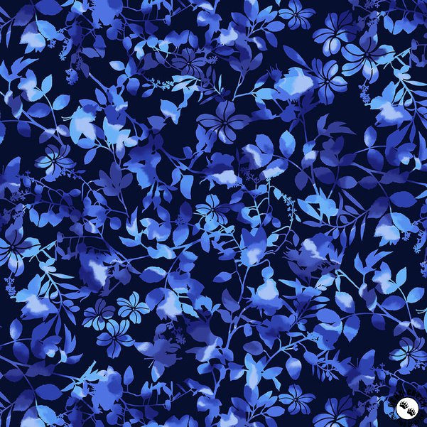 Blue Blooming Beauty Floral 108" fabric by Studio E, 6669-77