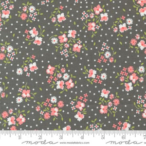 Grey Flower Dot Small Floral 44" fabric by Moda, 29190 24