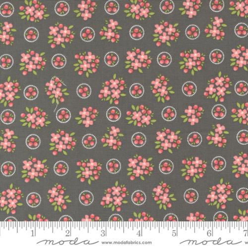 Grey Ring around Posie small floral 44" fabric by Moda, 29191 24