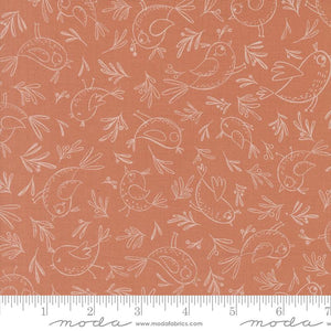 Clay Chirp Trace a Bird 44" fabric by Moda,  39034 14